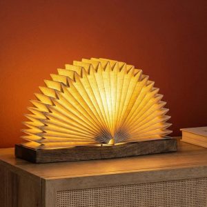 FIG Living Foldable Linen Book Table Lamp | Crafted from 100% European Linen | Patented Designs | 19 x 24 cm | Ideal Lamp for Living Room Decoration, Bedroom, Office | 2.5m Cord